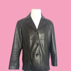 90s style faux leather jacket